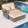 COSTWAY Polyrattan Sonnenliege, Gartenliege mit Produktbild-Vorschau 9