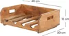 A wooden wine rack with dimensions indicated by measurement lines and text. Produktbild-Vorschau