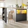 MODFU Moderner Bartisch Küchenschrank mit LED-Beleuchtung Produktbild-Vorschau 3