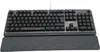 A black mechanical gaming keyboard with a wrist rest is shown from a slightly elevated front-facing angle against a white background. Produktbild-Vorschau