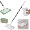 A collage of images showing a mop and its accessories, with one image demonstrating its use in cleaning a corner. Produktbild-Vorschau