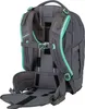 The back of a gray backpack with teal accents. Náhľad obrázku produktu
