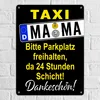 Taxi Mama Metallschild XL in 21x28 cm in Schwarz-Gelb zum Produktbild-Vorschau 2