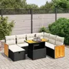vidaXL 8-tlg. Garten-Sofagarnitur mit Kissen Schwarz Poly Produktbild-Vorschau 2
