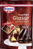 A package of Dr. Oetker Kuchenglasur (cake glaze) with a picture of a marble cake covered in chocolate glaze. Podgląd zdjęcia produktu