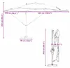 Parasol vidaXL rouge bordeaux 351 x 250 x 253 cm Voir les images du produit 7