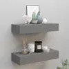 vidaXL Wandregale mit Schubladen 2 Stk. Grau 60x23,5x10 cm Produktbild-Vorschau 9
