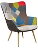 BELIANI Ohrensessel Patchwork/ Bunt Hocker Polsterbezug mit Produktbild-Vorschau 5