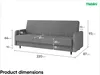 MEBLINI Sofa mit Schlaffunktion - Schlafcouch Ausziehbar - Produktbild-Vorschau 7