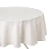 A close-up of a round, white tablecloth draped over a table. Podgląd zdjęcia produktu