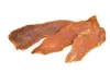 Three pieces of dried chicken jerky for dogs on a white background. Produktbild-Vorschau