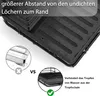 A collage showing a black dish rack, with close-ups highlighting its features. Produktbild-Vorschau