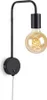 Bettleuchte Nachttischlampe Retro 1xE27 25 W schwarz matt Produktbild-Vorschau 1