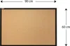A corkboard with a black frame, with dimensions indicated. Produktbild-Vorschau
