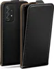 A black flip case for a Samsung Galaxy A52 / A52s 5G phone is shown from the back and side. Produktbild-Vorschau
