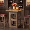 Tribesigns: Tavolino bar quadrato da 80 cm con 3 ripiani, Anteprima dell’immagine prodotto 1