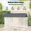 vidaXL Gabbia per uccelli antracite 227 x 112 x 141 cm Anteprima dell’immagine prodotto 5