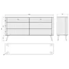 Technical drawing/diagram of a dresser with dimensions. Anteprima dell’immagine prodotto