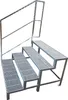 4 Stufen mit Geländer Stahltreppe Außentreppe Freistehend Produktbild-Vorschau 1