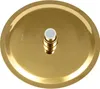 A top-down view of a gold-colored shower head with a white and gold connector in the center. Náhled obrázku produktu