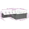11-tlg. Garten-Sofagarnitur mit Kissen Schwarz Poly Rattan Produktbild-Vorschau 12