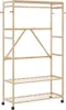 vidaXL Kledingrek met planken en wielen, 110x40x180 cm, Productafbeelding-voorbeeld 7