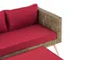 CLP Polyrattan 2er Sofa Molde mit Fußhocker Rundrattan Produktbild-Vorschau 4