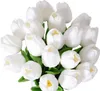OKWISH Künstliche Tulpen Weiß 10 Stück ohne Vase – Produktbild-Vorschau 8