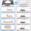 A comparison of an orthopedic pillow versus a traditional pillow, with diagrams illustrating the benefits of the orthopedic pillow. Produktbild-Vorschau