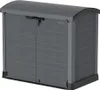 A gray plastic storage box with double doors and a curved lid, shown against a white background. Náhled obrázku produktu