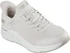 A single beige Skechers Slip-ins shoe is shown from a side angle against a white background. Produktbild-Vorschau