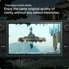 A screen protector is shown on a Steam Deck gaming device, displaying a futuristic scene. Voir les images du produit