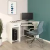 A corner desk setup with a computer, keyboard, mouse, chair, and wall art. Anteprima dell’immagine prodotto