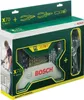 A product box for a Bosch drill bit set and tools, with a woman in the background. Podgląd zdjęcia produktu