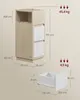 Diagram showing the dimensions and weight capacity of a nightstand, with a separate illustration of a drawer. Náhled obrázku produktu