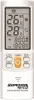 A white remote control for an air conditioner is shown against a white background. Náhľad obrázku produktu