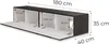 Schwarz TV Lowboard 180 cm Hängeschrank für Wohnwand Produktbild-Vorschau 2