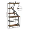 A diagram showing the dimensions and weight capacity of a multi-tiered shelf unit. Voir les images du produit