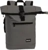 A studio shot of a gray roll-top backpack. Produktbild-Vorschau