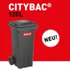 Pojemnik na odpady SULO 120l HDPE szary antracyt, mobilny, Podgląd zdjęcia produktu 3
