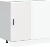 A white kitchen cabinet with a black handle. Produktbild-Vorschau