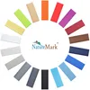 A circular arrangement of rectangular fabric swatches in various colors, with a brand logo in the center. Produktbild-Vorschau