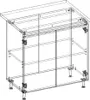 A wireframe illustration of a kitchen cabinet. Náhled obrázku produktu