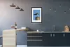 MuchoWow® Gerahmtes Poster Vogel - Tiere - Pfahl - Blau - Produktbild-Vorschau 2