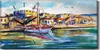 Küche Wohnzimmer Wand Leinwand Uhr 60x30 Bild Landschaft Produktbild-Vorschau 1