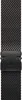 A close-up view of a black metal watch band with a black clasp. Produktbild-Vorschau