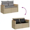 Gartensofa mit Kissen 2-Sitzer Beige Poly Rattan Produktbild-Vorschau 9