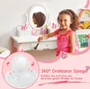 GOPLUS Kinder Schminktisch-Set mit Hocker, Exquisiter Produktbild-Vorschau 3