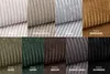 A collage of different fabric swatches in various colors, each labeled with its name. Produktbild-Vorschau