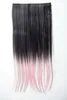 WIG ME UP 5 Clip-In Extension glatt Ombre Schwarz, Rosa Produktbild-Vorschau 1